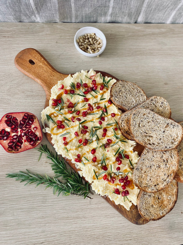 Honey Cream Cheese Butter Board with Rosemary & Pomegranate
