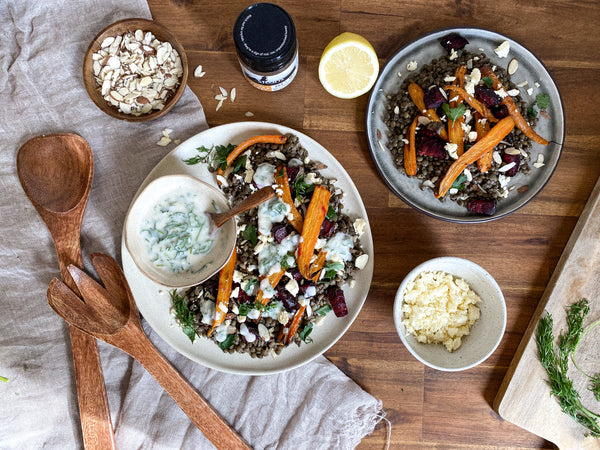 Roasted Beets & Carrots with Lentils & Feta