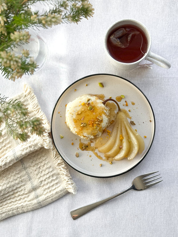 Baked Yoghurt with Poached Fruit