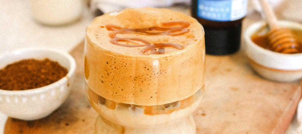 Dalgona Whipped Coffee with Raw Manuka Honey