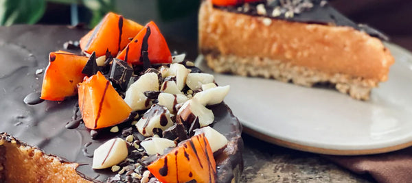 Persimmon Cake with Crispy Chocolate Shell