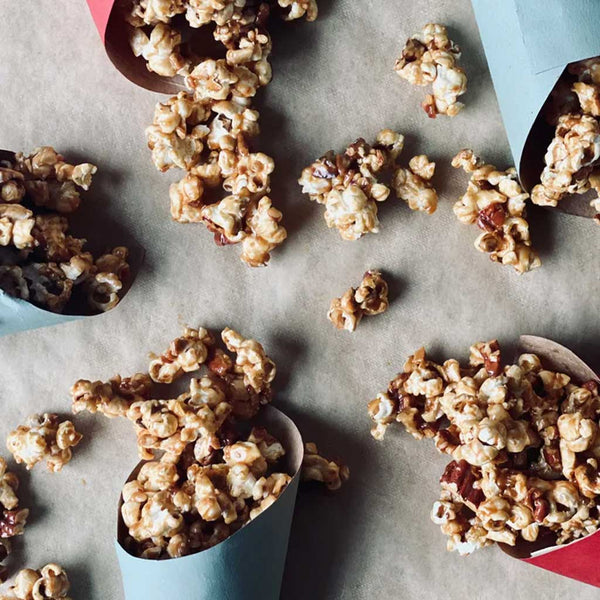 Salted peanut butter , pecan and Manuka Honey popcorn