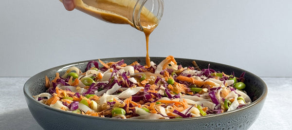 Crunchy Asian Salad with Honey Satay Dressing: Your new favourite healthy Summer Meal