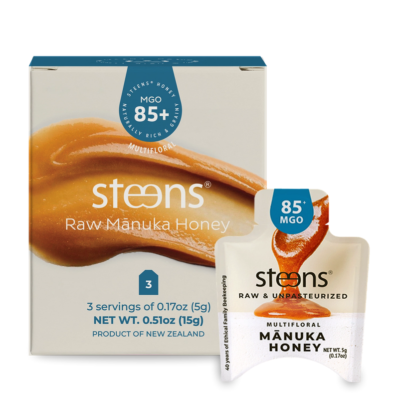 MGO 85+ Raw Multifloral Manuka Honey 5g sachet – 3 pack