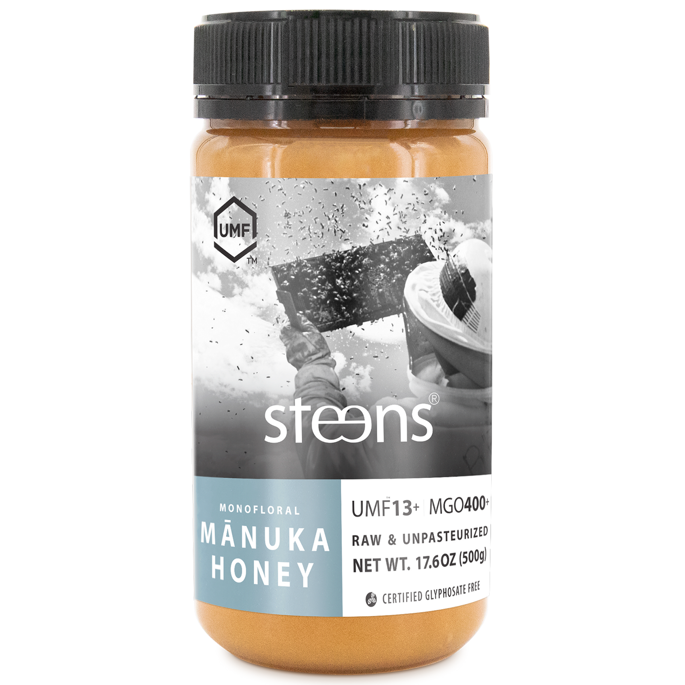 Steens_RawHoney_UMF13_500g_Fro