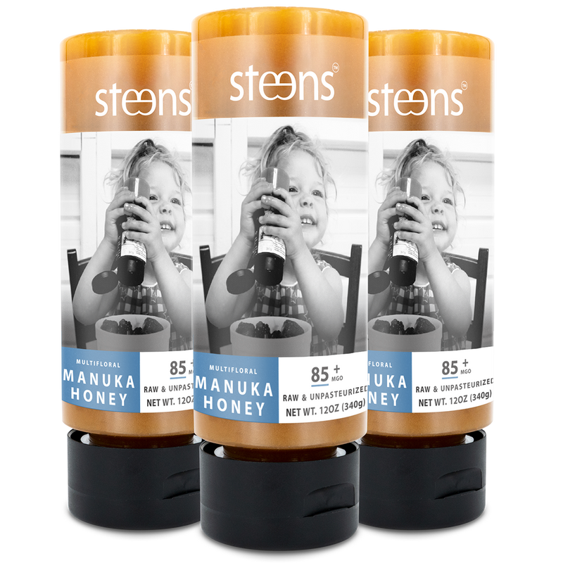 MULTIPACK MGO 85+ Raw Mānuka Honey 12oz Squeezy  - 3 Pack