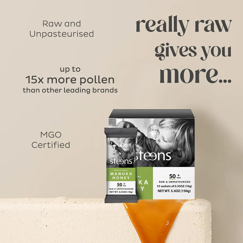 CLEARANCE MGO 50+ Raw Mānuka Honey 15 x 0.35 oz  - Sachets