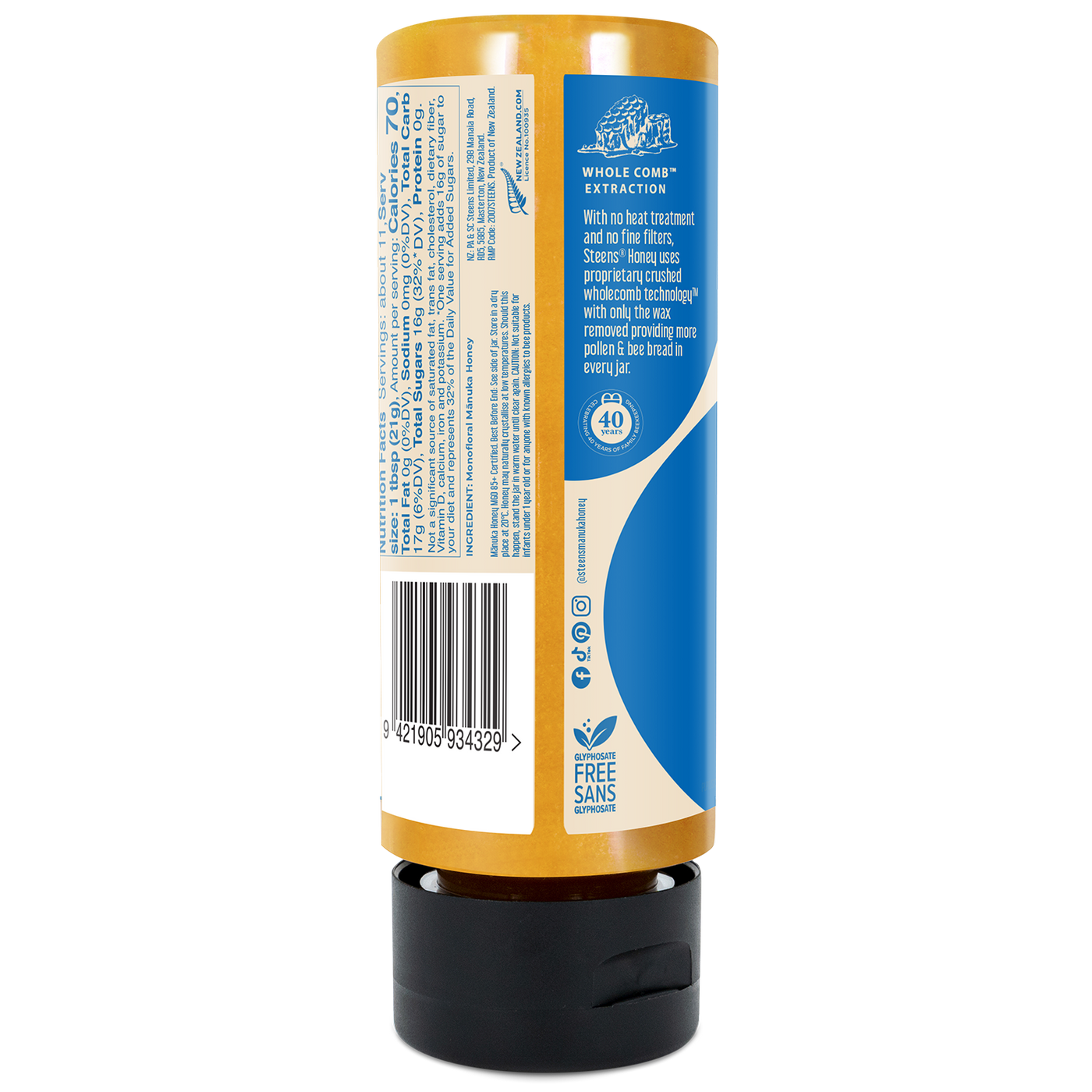 MGO 85+ Raw Mānuka Honey 12 oz - Squeezy – Steens Honey | USA
