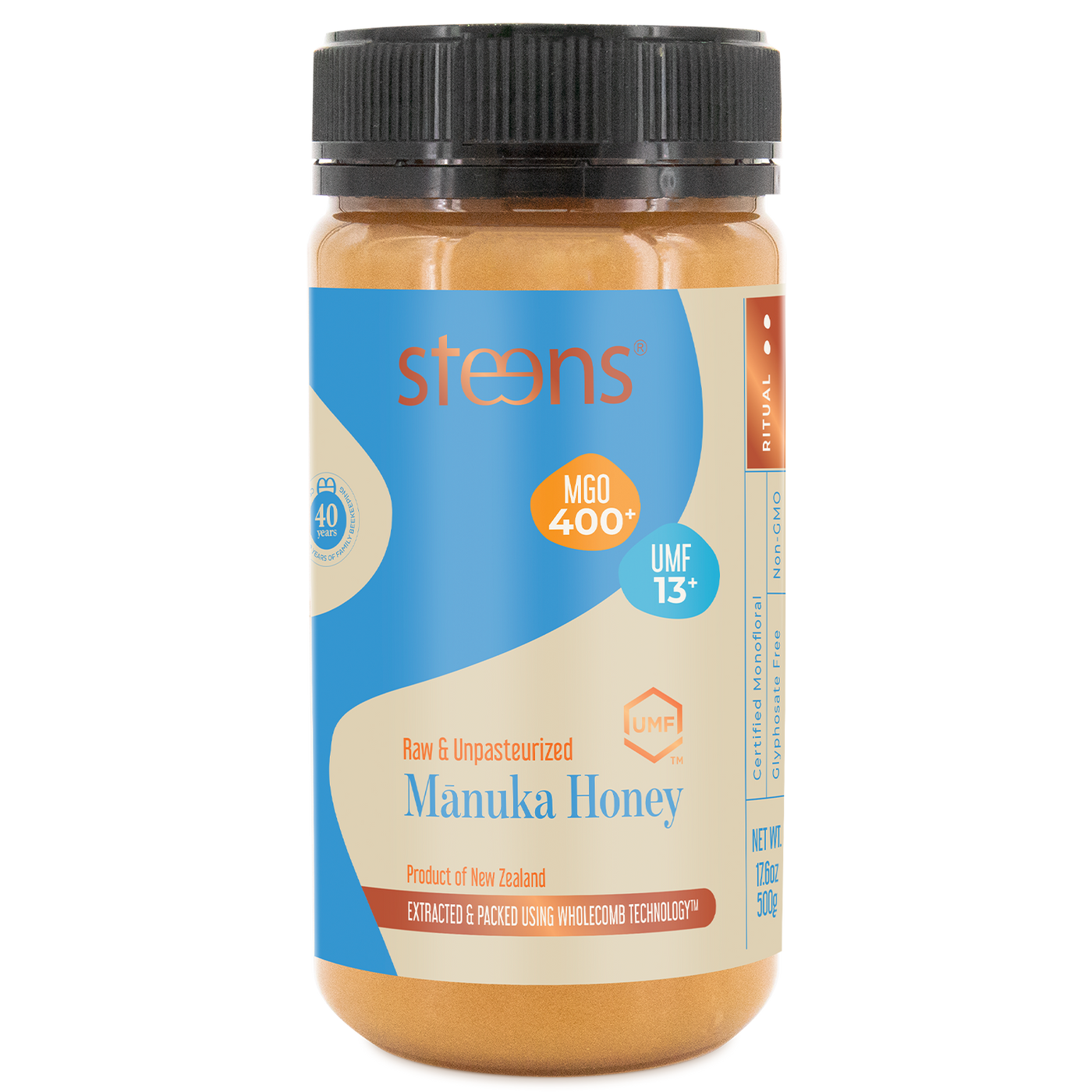 UMF 13+ (MGO 400) Raw Mānuka Honey 17.6 oz – Steens Honey | USA