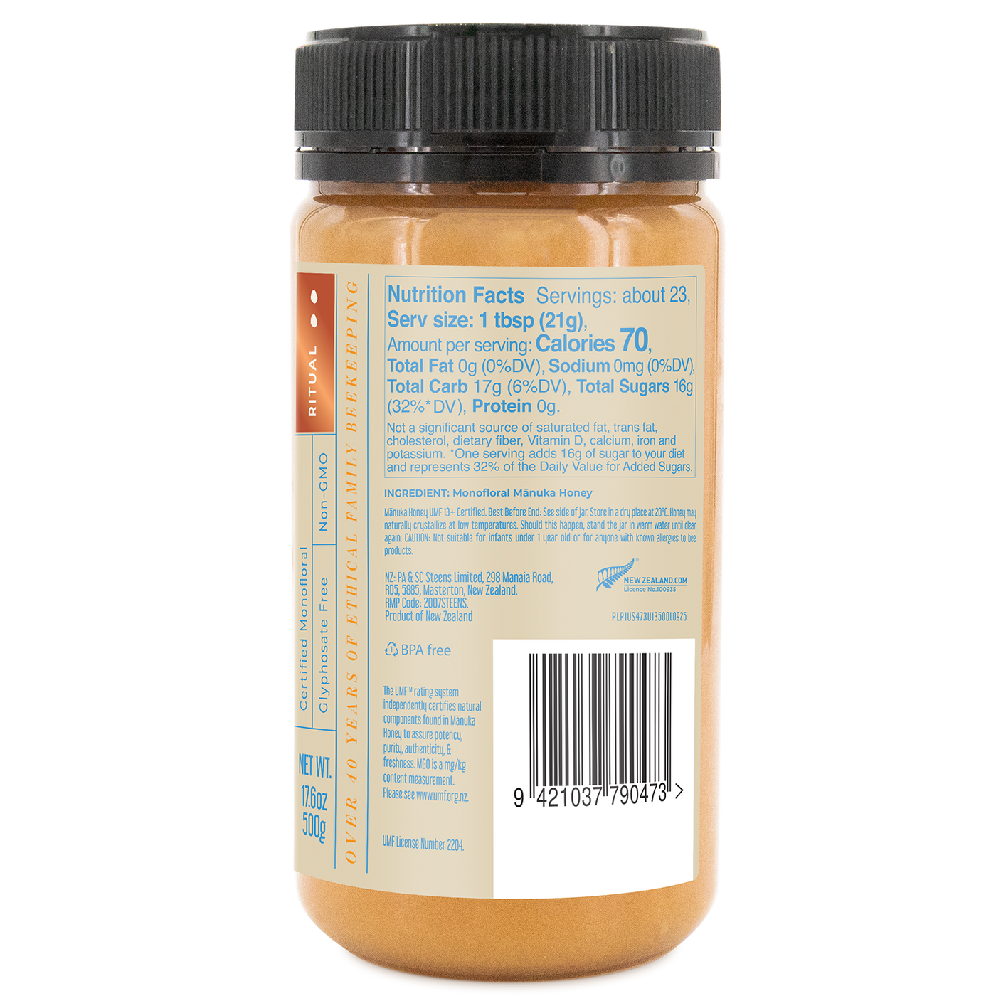 UMF 13+ (MGO 400) Raw Mānuka Honey 17.6 oz – Steens Honey | USA