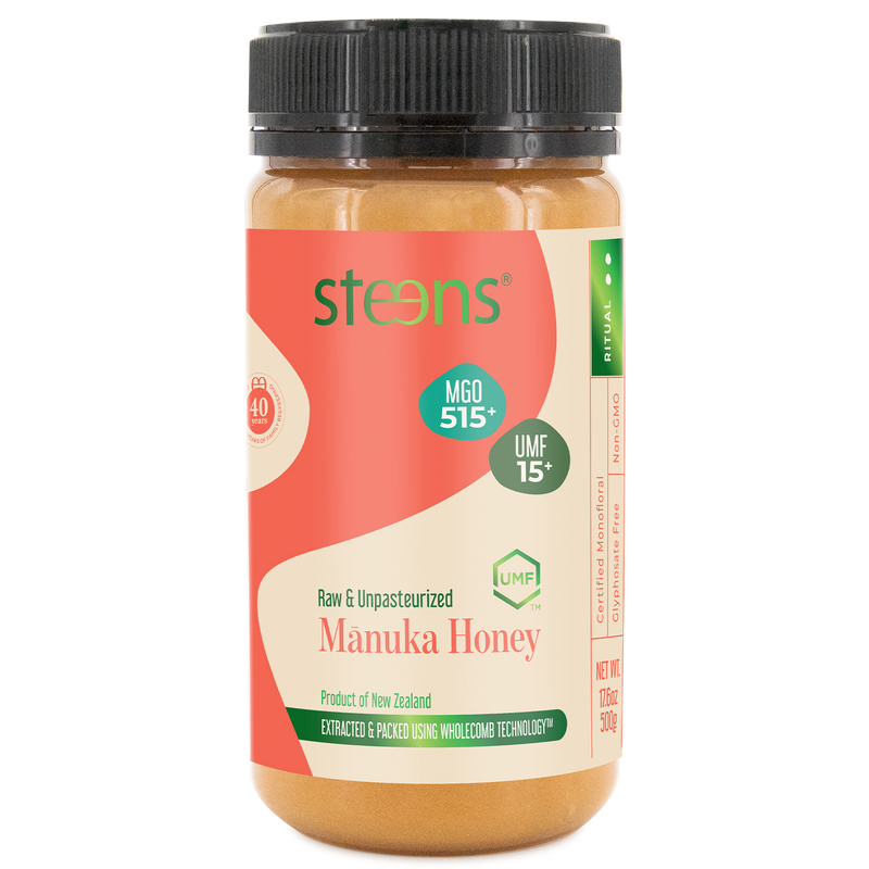 UMF 15+ (MGO 515) Raw Mānuka Honey 17.6 oz – Steens Honey | USA