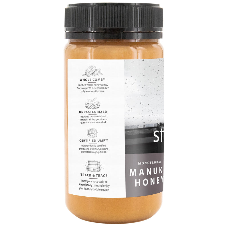 BUNDLE Pack Steens UMF 20+ (MGO 829) Raw Manuka Honey 17.6 oz - 2 Pack